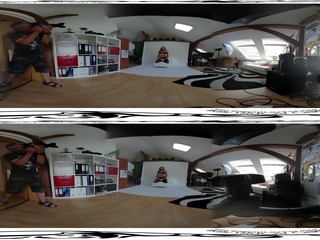 Ωραίος βικτώρια καθαροσ 3d vr 360 πίσω από την σκηνή από φωτογράφηση προτού dildo masturb