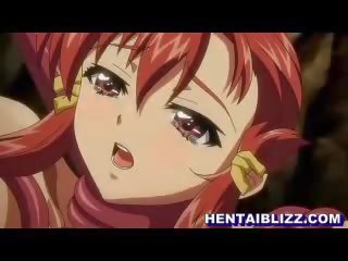 Malaking suso hentai brutally binubutasan sa pamamagitan ng tentacles halimaw