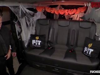 VIPSEXVAULT- Super HOT Busty MILF Fucked On Halloween In a Czech Taxi Porn Videos