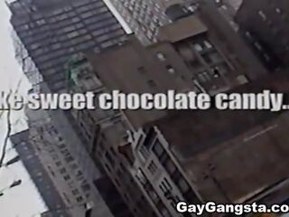 Gay Gangster do a deepthroat blowjob and great handjob