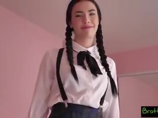 Bratty Sis- Quick Ride on Bros Big Cock Before Class S5