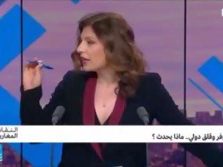 Sexy Arab Journalist Rajaa Mekki Jerk off Challenge.